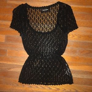 Reformation Black Knit Scoop neck top